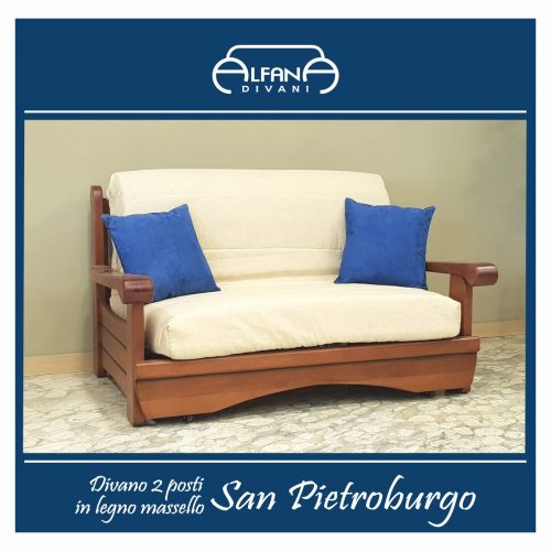 San Pietroburgo - Divano legno 2 posti con letto